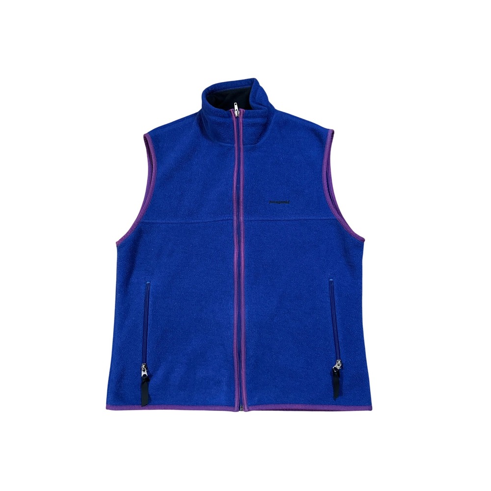 Patagonia Synchilla Fleece Vest Blue Purple Full Zip Mens Medium Made Canada
